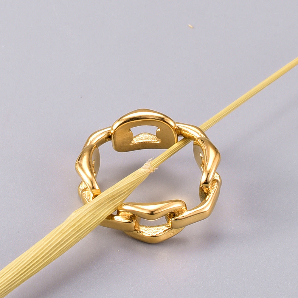 Temperament Interlocking Geometric Titanium Ring