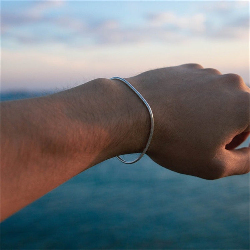 The Liquid Silk: Minimalist Snake Chain Bracelet