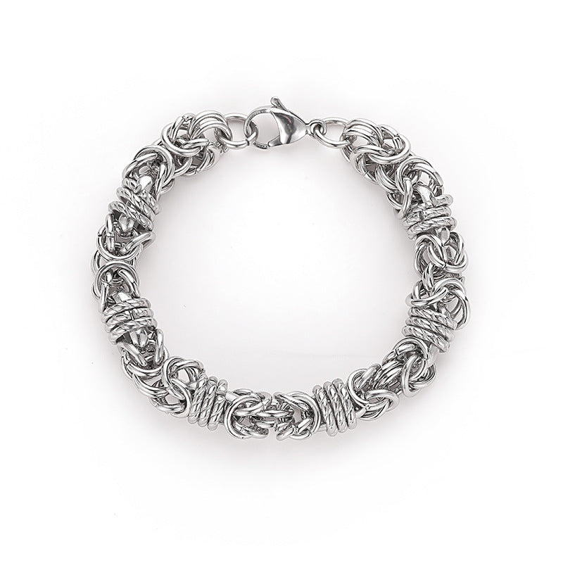 The Titanium Core: Polished Unisex Link Bracelet
