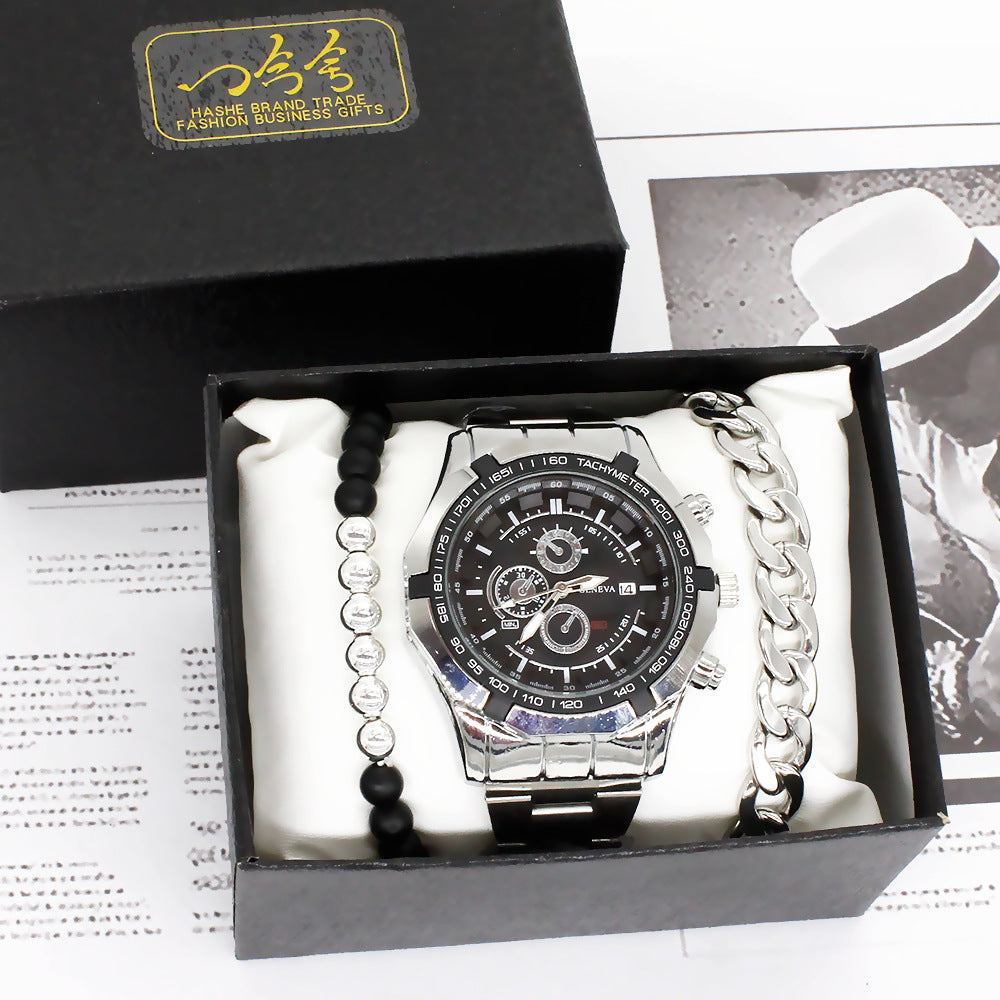 Men’s Quartz Watch & Dual Titanium Bracelet Gift Set