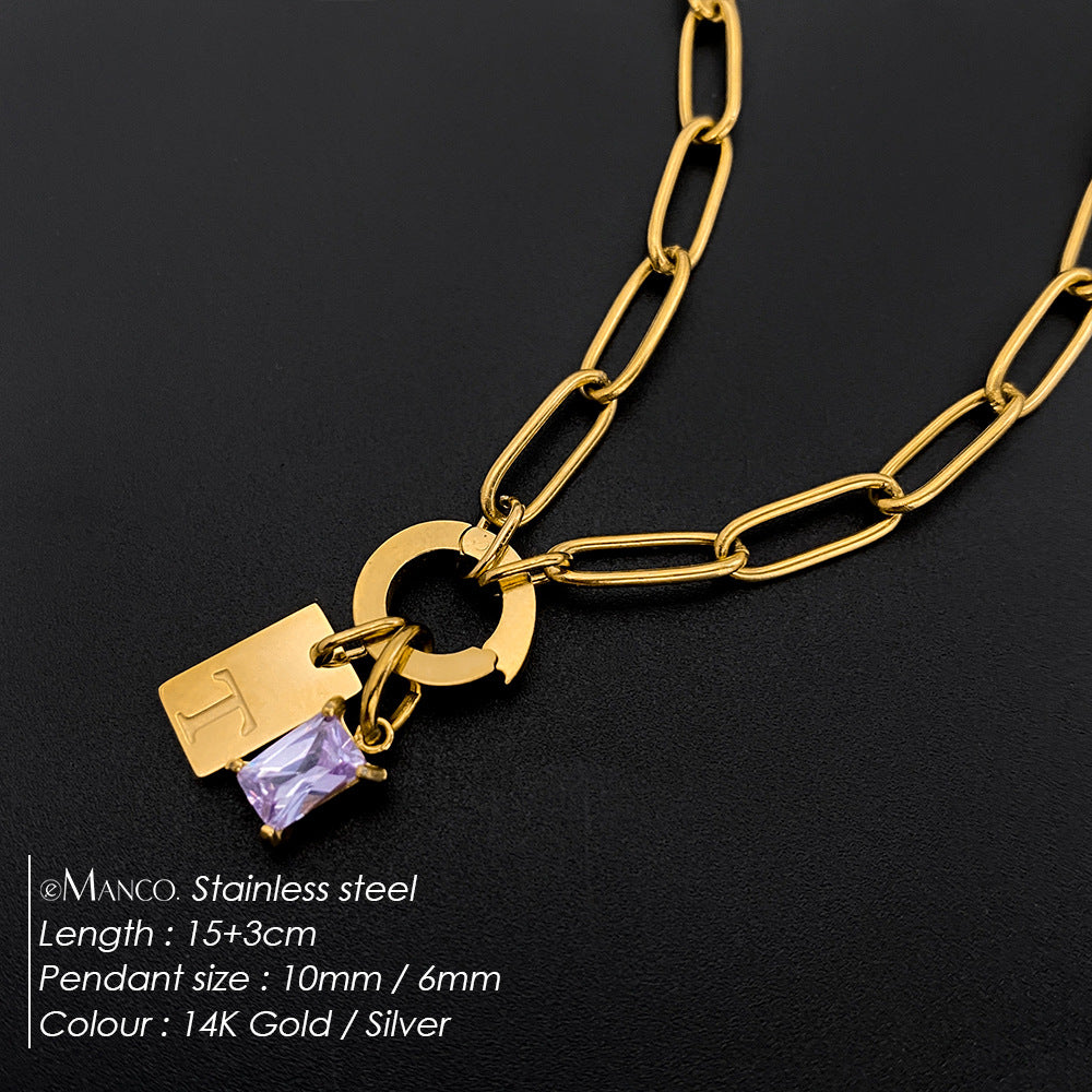 316L Stainless Steel Initial Letter Bracelet