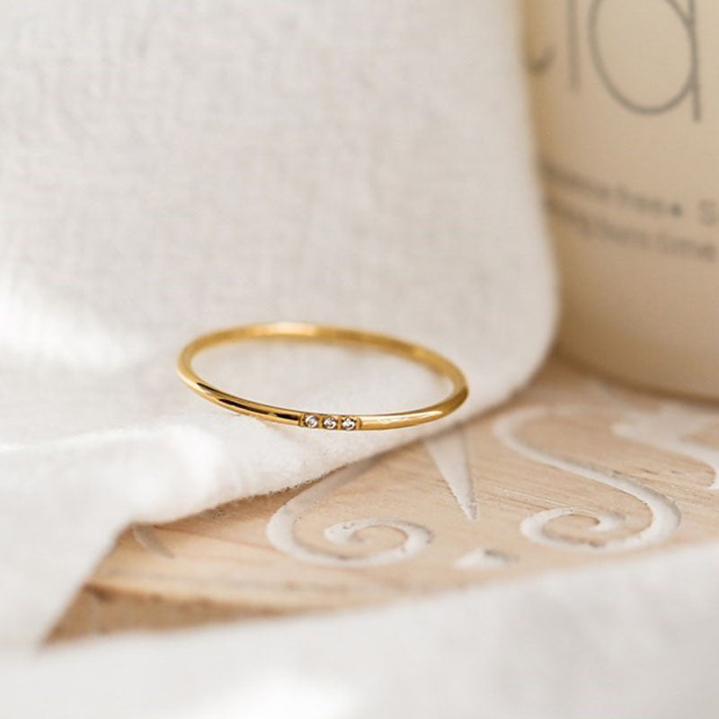 Women’s Geometric Diamond-Accent Titanium Ring