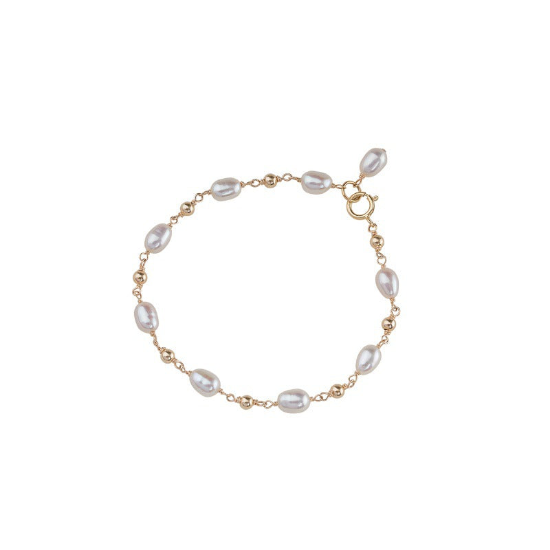 Handmade Titanium Freshwater Pearl Bracelet