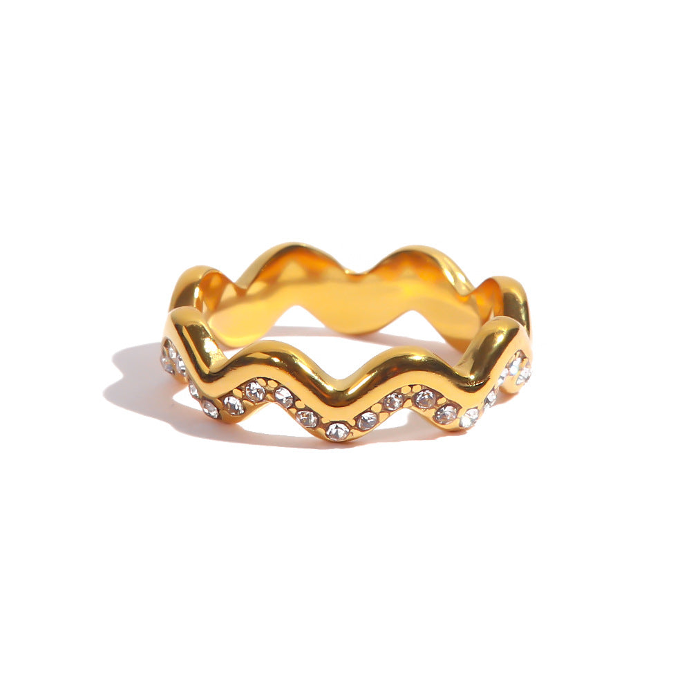 18K Gold Plated "INS Style" Geometric Ring