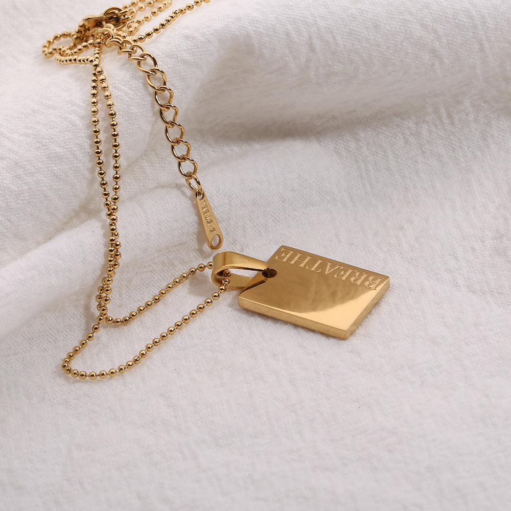 Inspirational Tag Pendant Necklace | Premium Titanium Collection