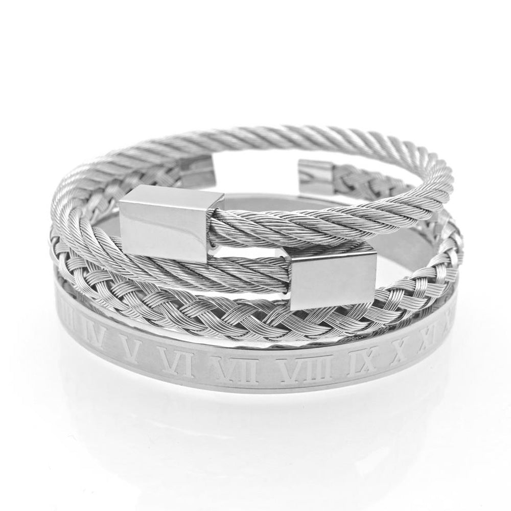 The Titanium Elite: Unisex Braided Gold Steel Bracelet