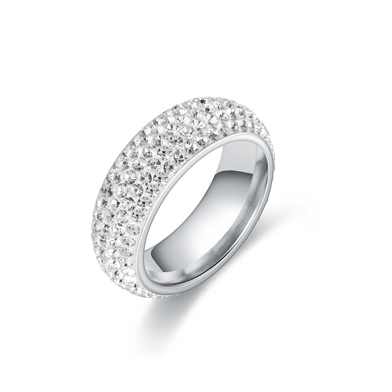 Starry Night Eternity: U-Shape Iced Titanium Band