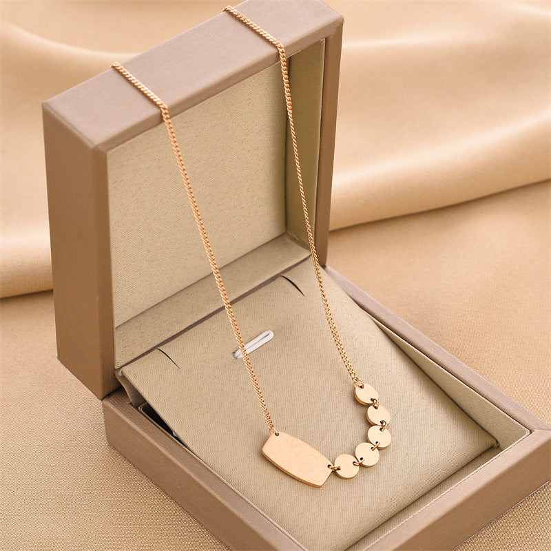 The Serene Wave – Geometric Water-Wave Titanium Necklace