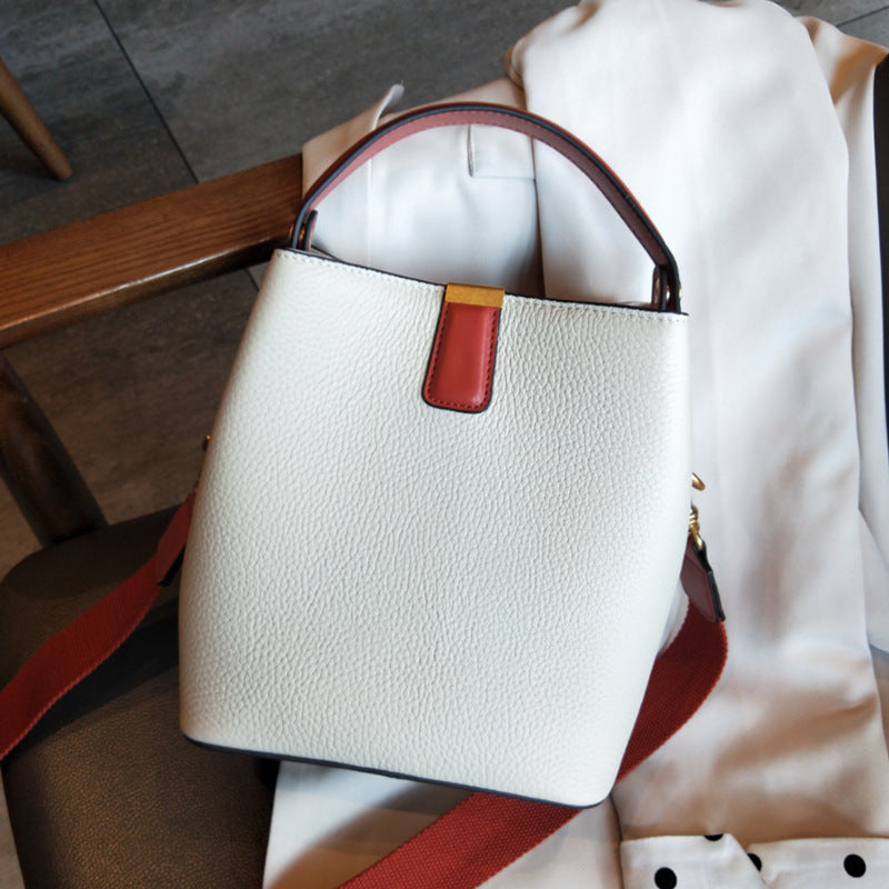 The Litchi Luxe: Premium Grained Leather Bucket Bag