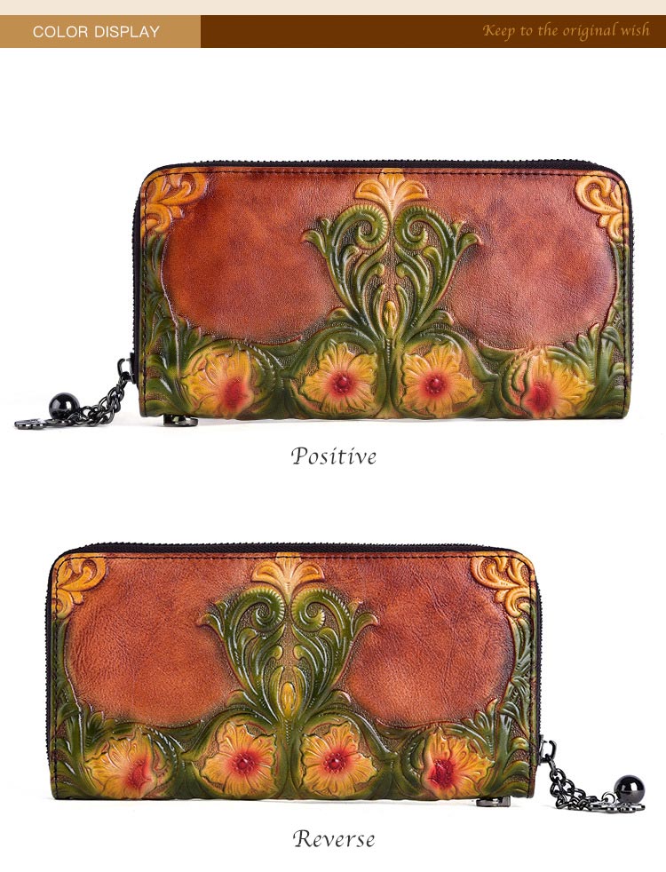 The Curator: Vintage Floral Embossed Leather Clutch