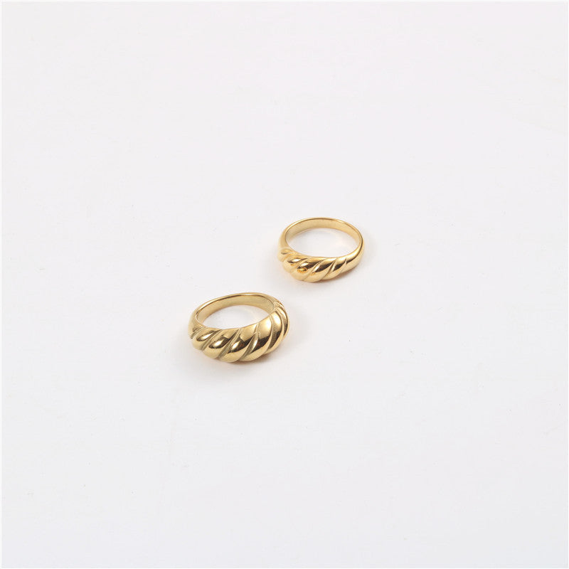 Rose Éclat: Braided Twist Titanium Band