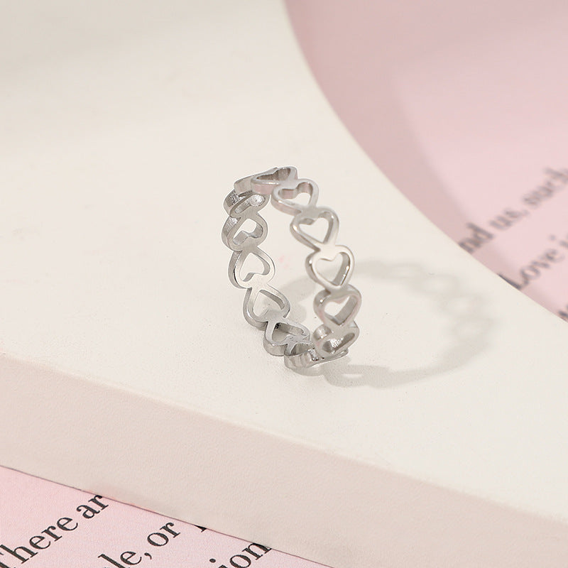 Celestial Love: Personalized Heart & Star Titanium Band