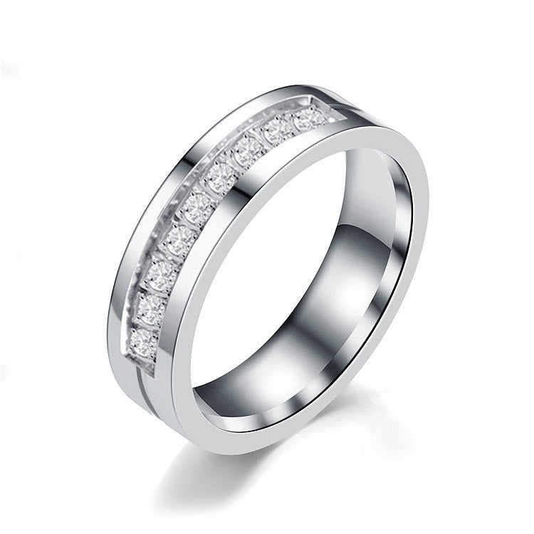 The Infinite Sparkle – Zirconia Inlaid Titanium Ring