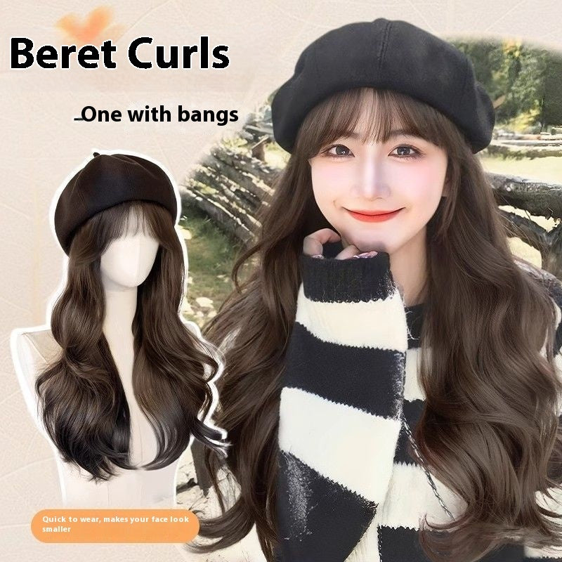 Effortless Allure: The Natural Finish Hat & Wig Duo