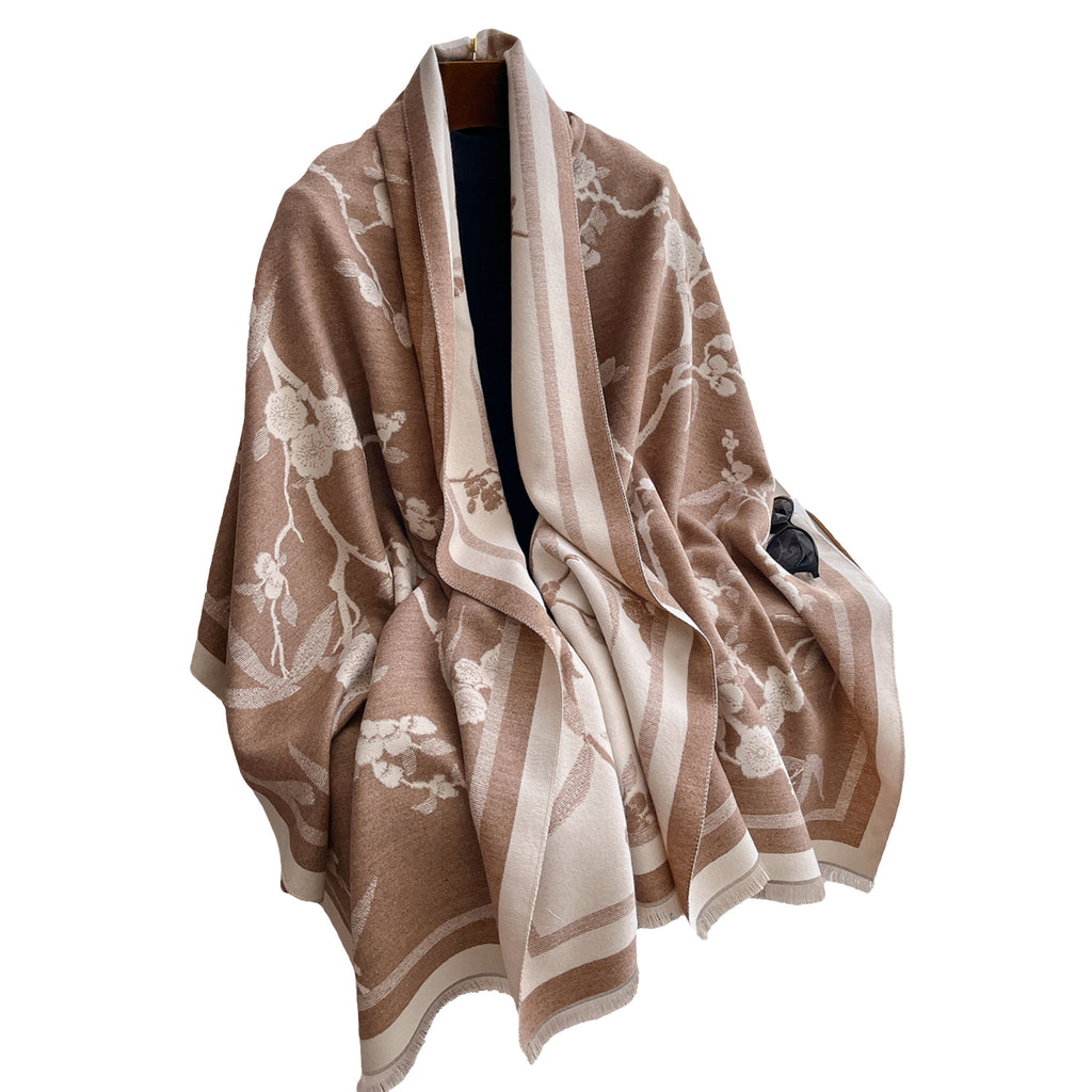 Cashmere-Touch Elegance: The Plum Blossom Winter Scarf