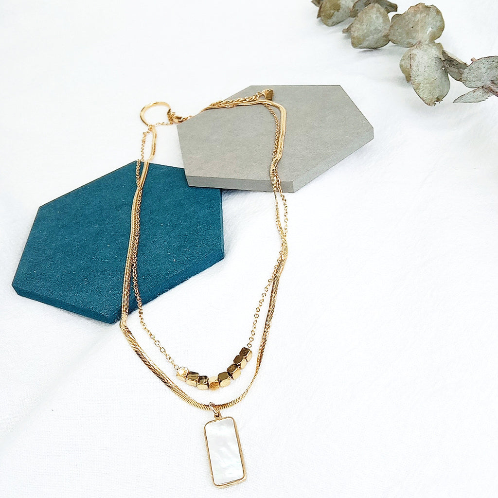 The Iridescent Layer: Mother of Pearl Titanium Necklace