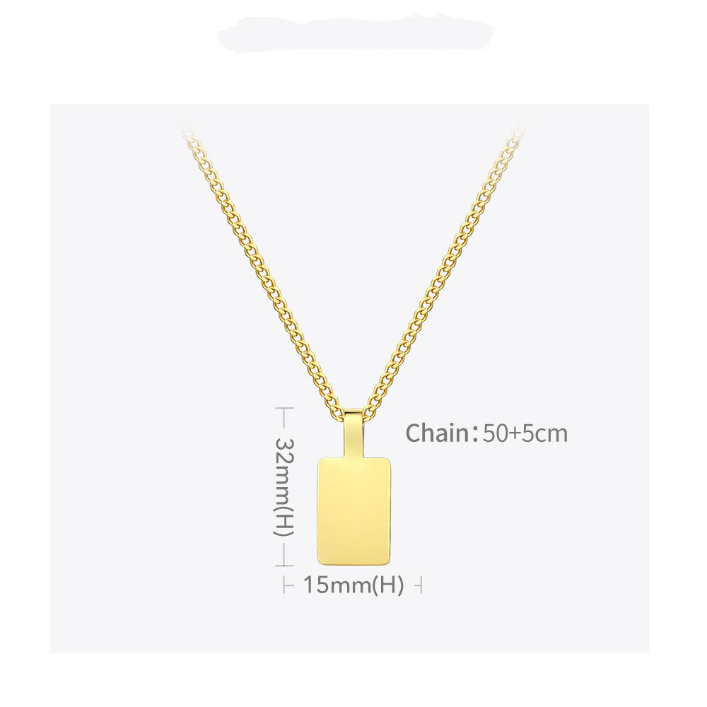 Mirror titanium steel necklace pendant