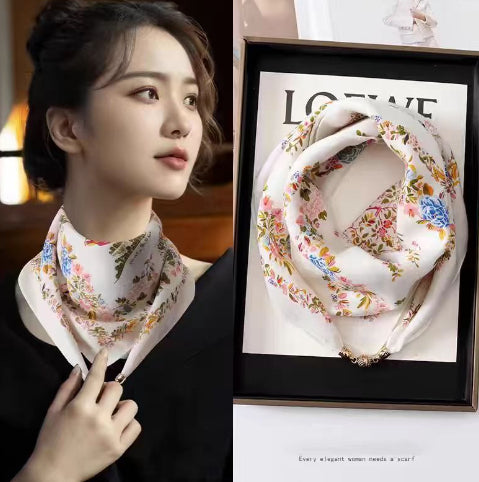Effortless Chic: The Magnetic Silk Square Scarf