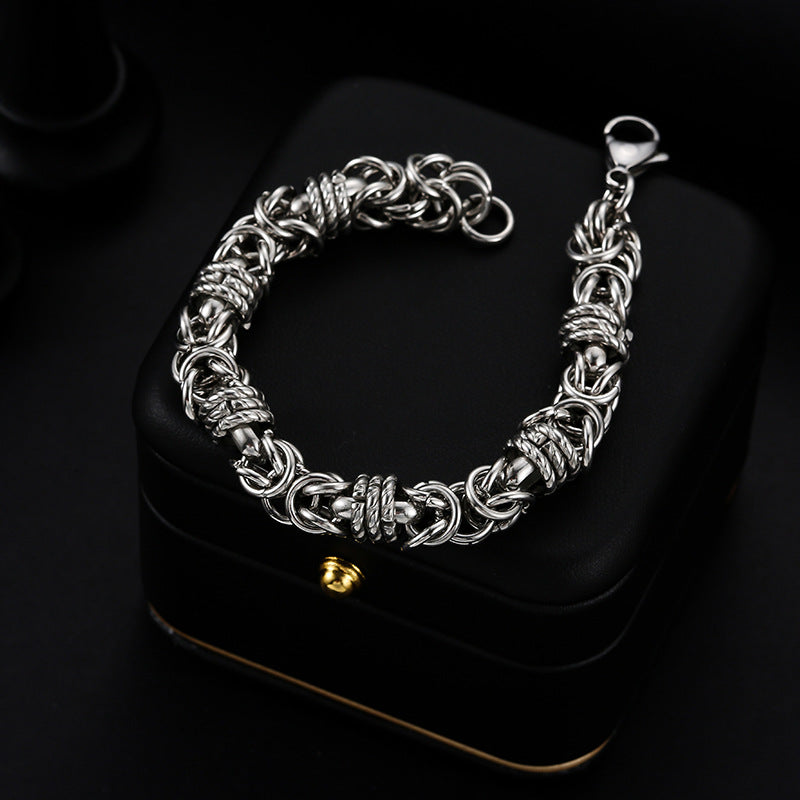 The Titanium Core: Polished Unisex Link Bracelet