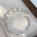 One-of-a-Kind: Irregular Natural Freshwater Pearl & 3D Gold Vintage Bracelet