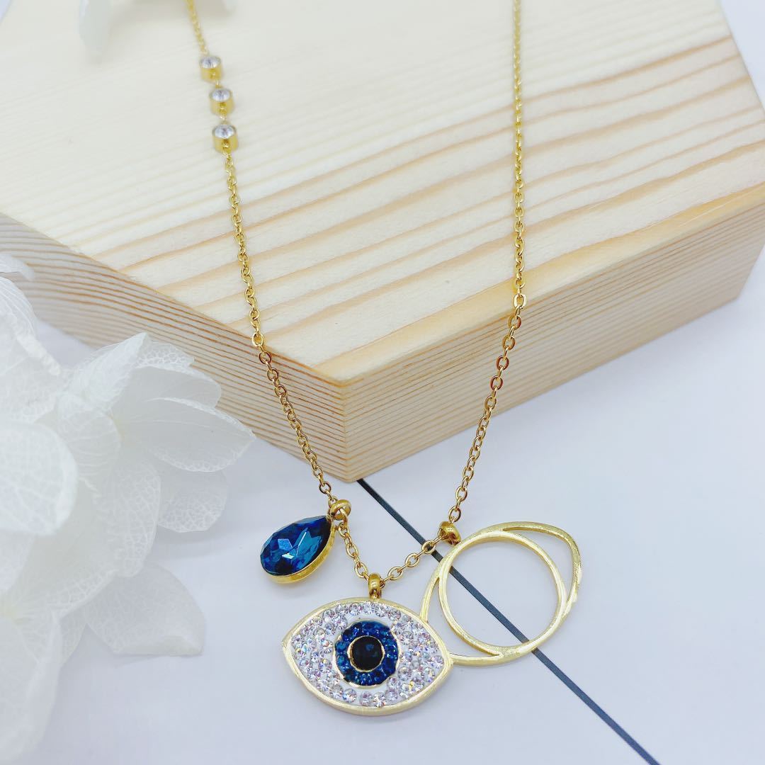 The Mystic Gaze: Diamond-Cut Devil’s Eye Necklace