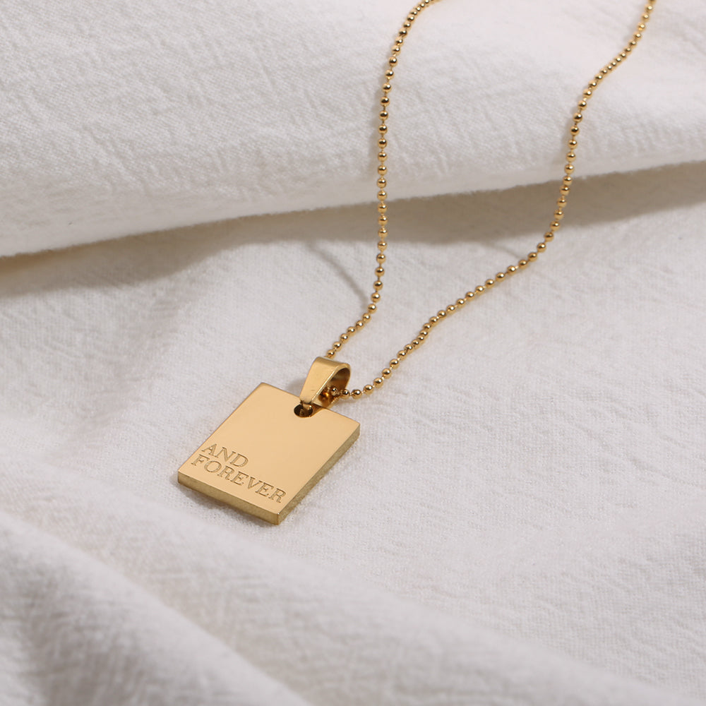 Inspirational Tag Pendant Necklace | Premium Titanium Collection