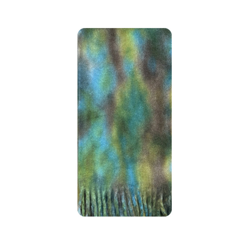 Artistic Flow: The Oversized Tie-Dye Winter Scarf
