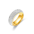 Starry Night Eternity: U-Shape Iced Titanium Band