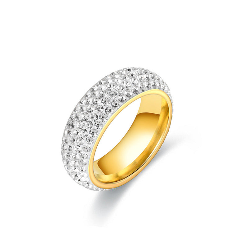 Starry Night Eternity: U-Shape Iced Titanium Band