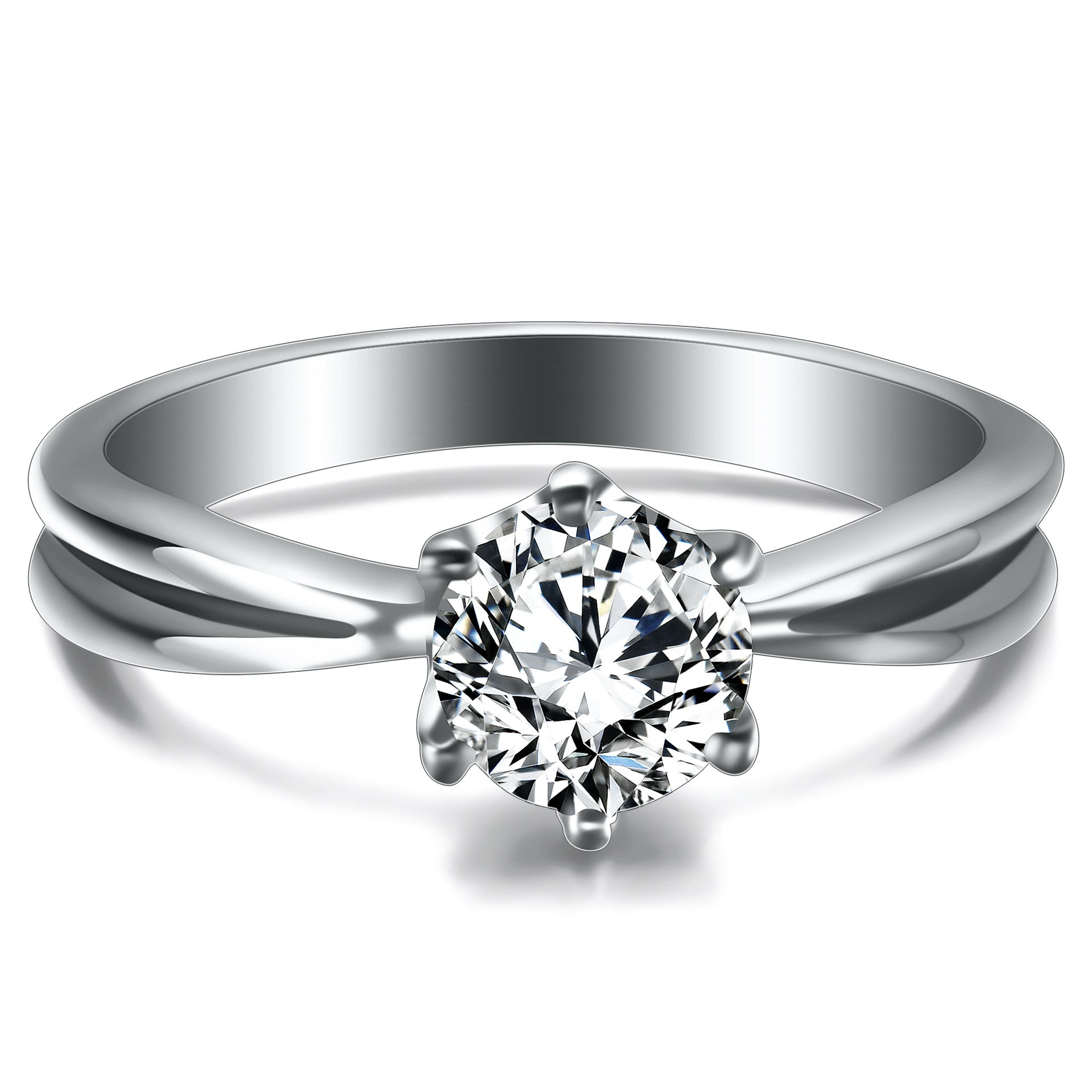 Eternal Solitaire: Brilliant-Cut Titanium Statement Ring