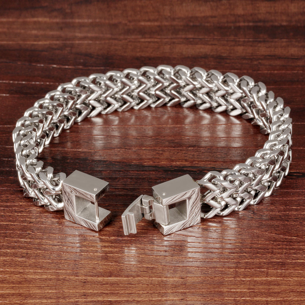 The Titan Bold: 12mm Industrial Titanium Steel Bracelet