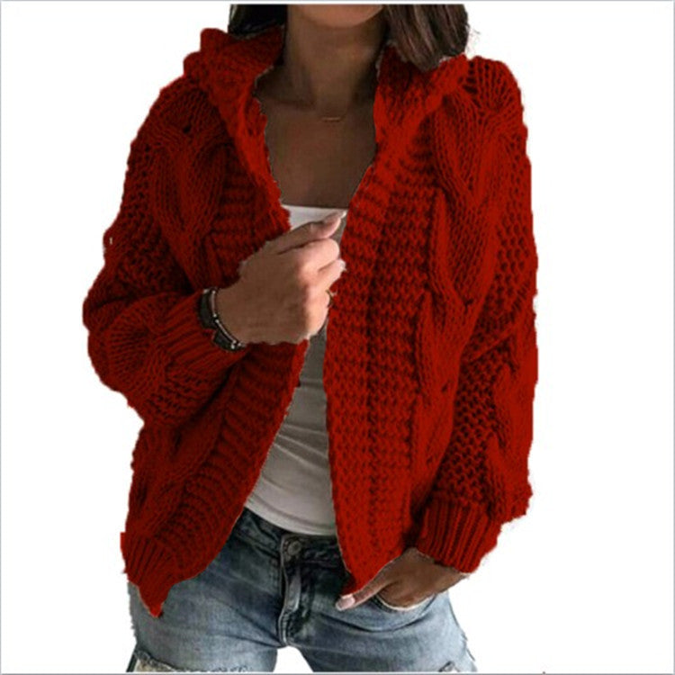 Coco Twoce Heritage Twist: British Style Chunky Knit Cardigan