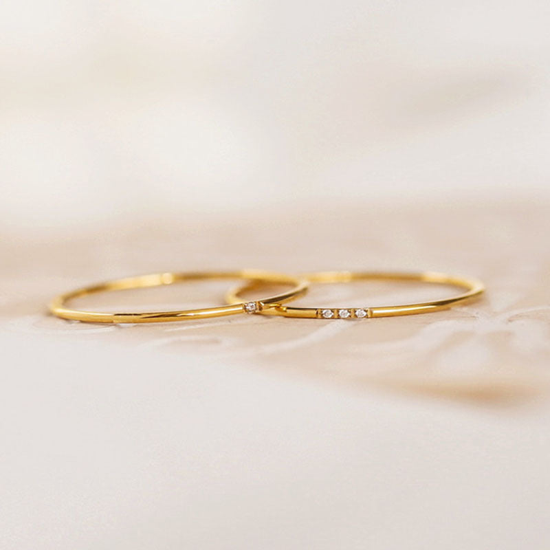Women’s Geometric Diamond-Accent Titanium Ring