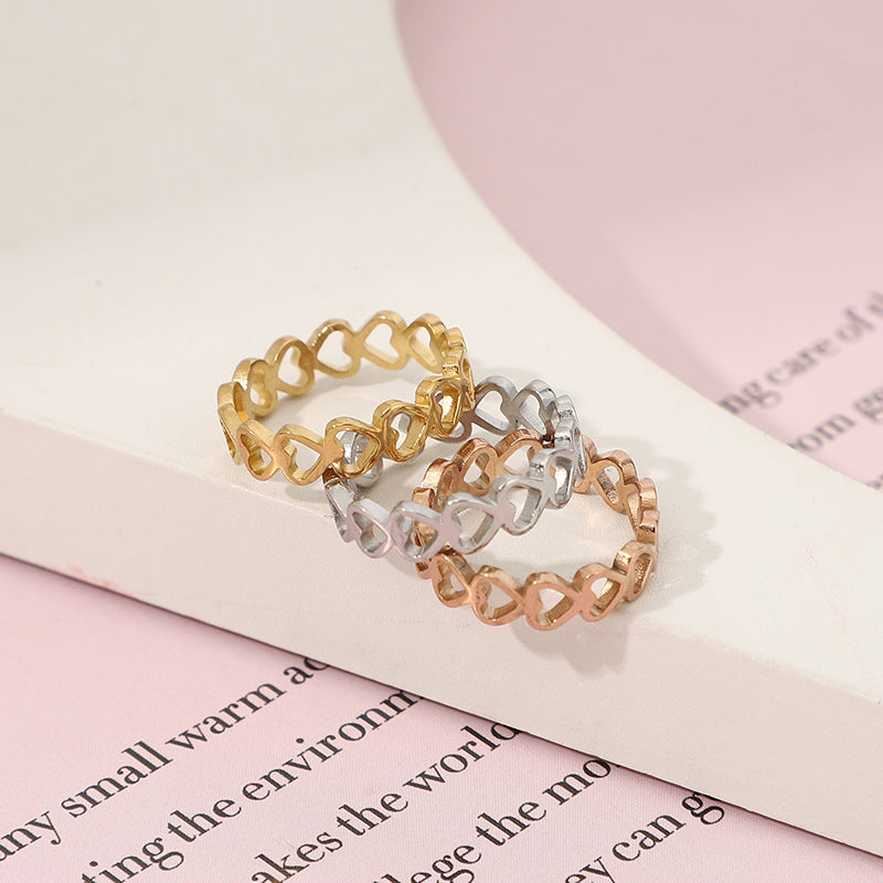 Celestial Love: Personalized Heart & Star Titanium Band