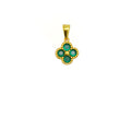 24K Gold Lucky Green Clover Necklace