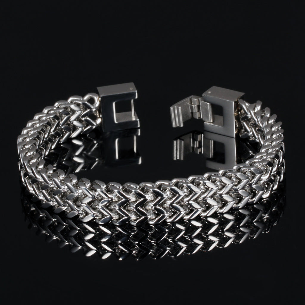 The Titan Bold: 12mm Industrial Titanium Steel Bracelet