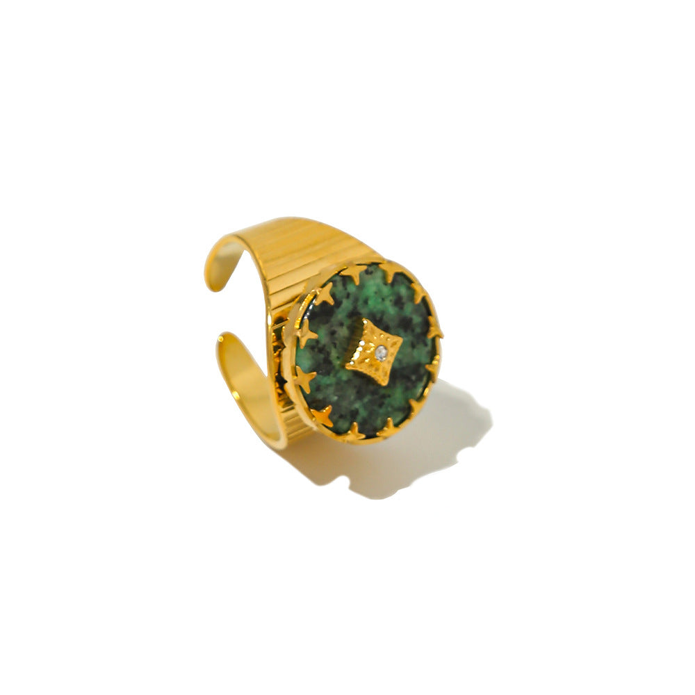 Retro Geometric Adjustable Titanium Ring