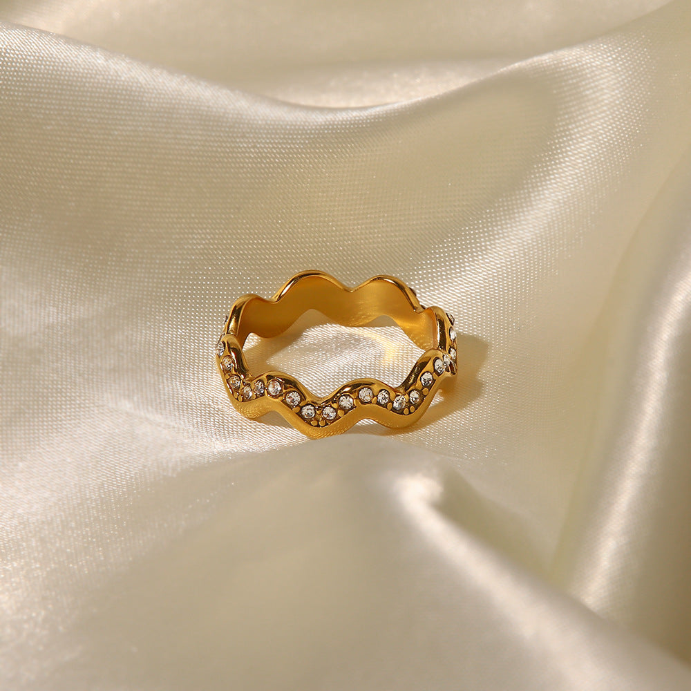 18K Gold Plated "INS Style" Geometric Ring