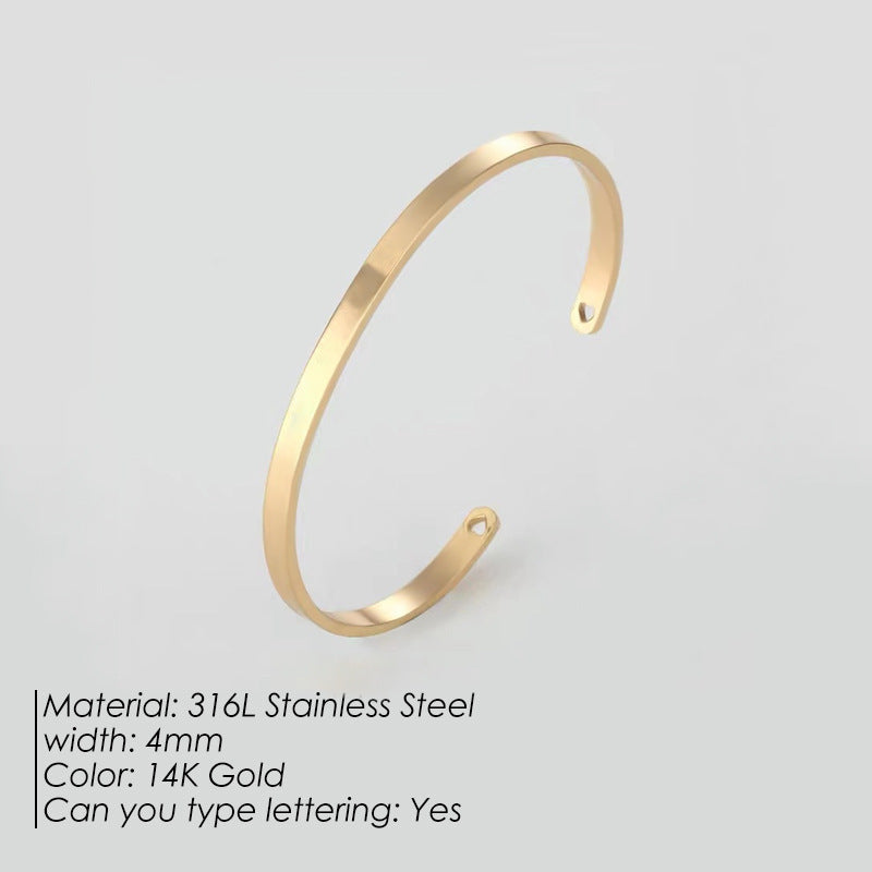 Pure Harmony: Smooth Titanium Couple’s Bangle