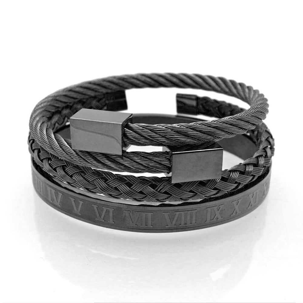 The Titanium Elite: Unisex Braided Gold Steel Bracelet