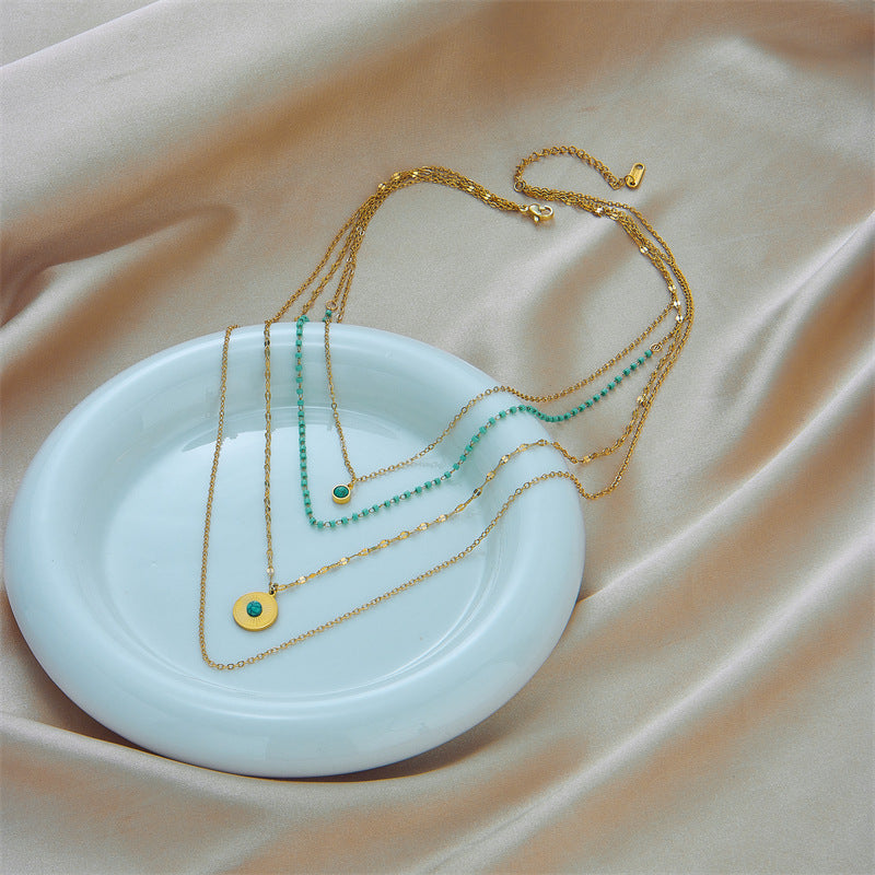 Irregular Geometric Round Necklace | Premium Titanium Collection