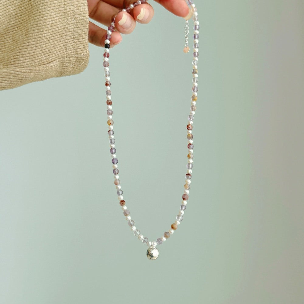 The Happiness Glow: Dopamine Pearl & Rose-Quartz Aesthetic Necklace