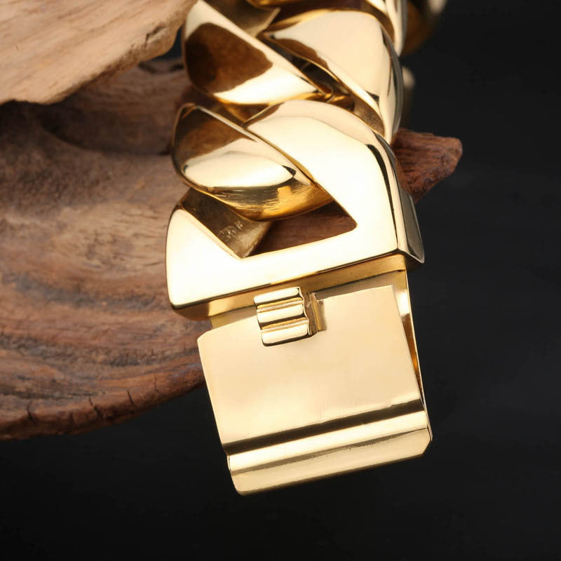The Sculpted Titan: Heavy-Cast Titanium Steel Bracelet