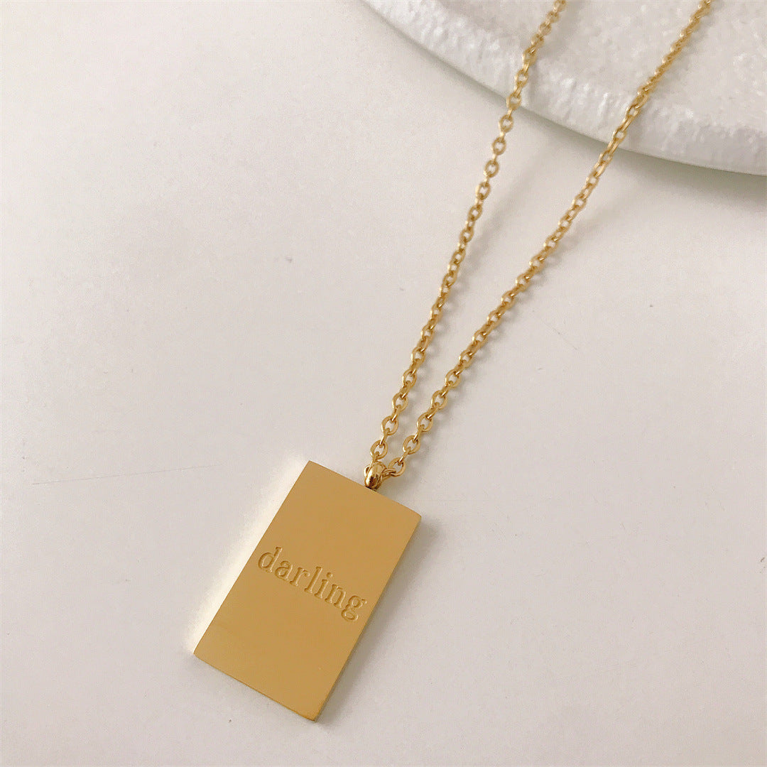 Inspirational Tag Pendant Necklace | Premium Titanium Collection