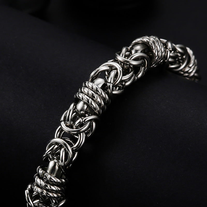 The Titanium Core: Polished Unisex Link Bracelet