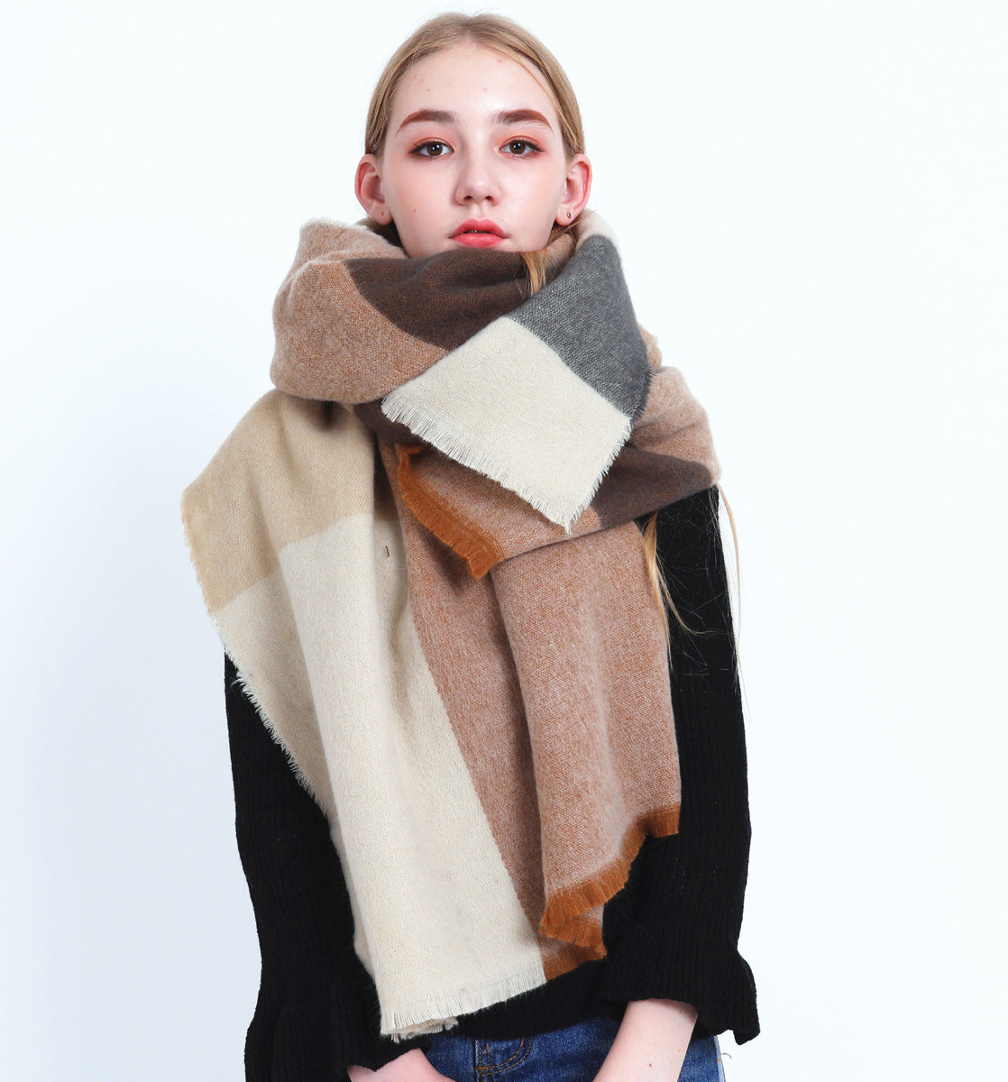 Timeless Plaid Scarf in Soft Cashmere Feel