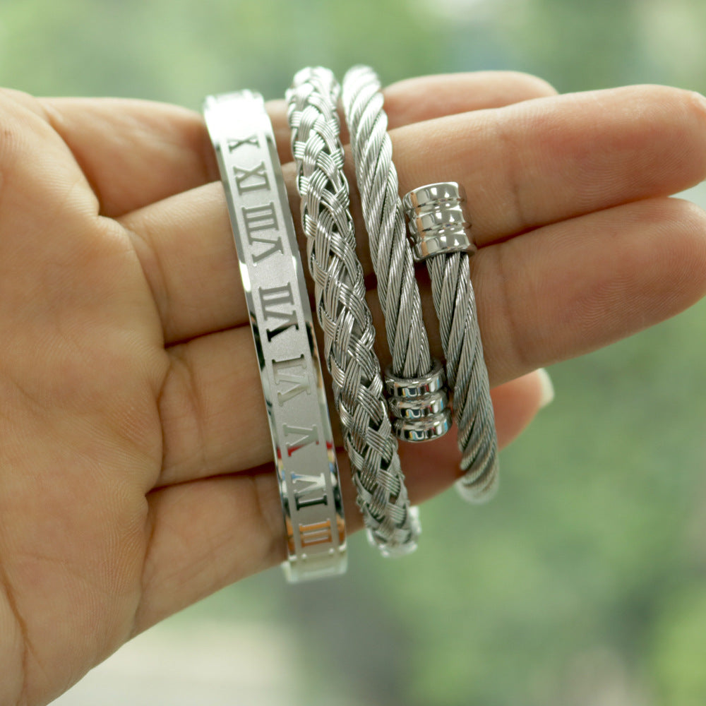 The Titanium Elite: Unisex Braided Gold Steel Bracelet