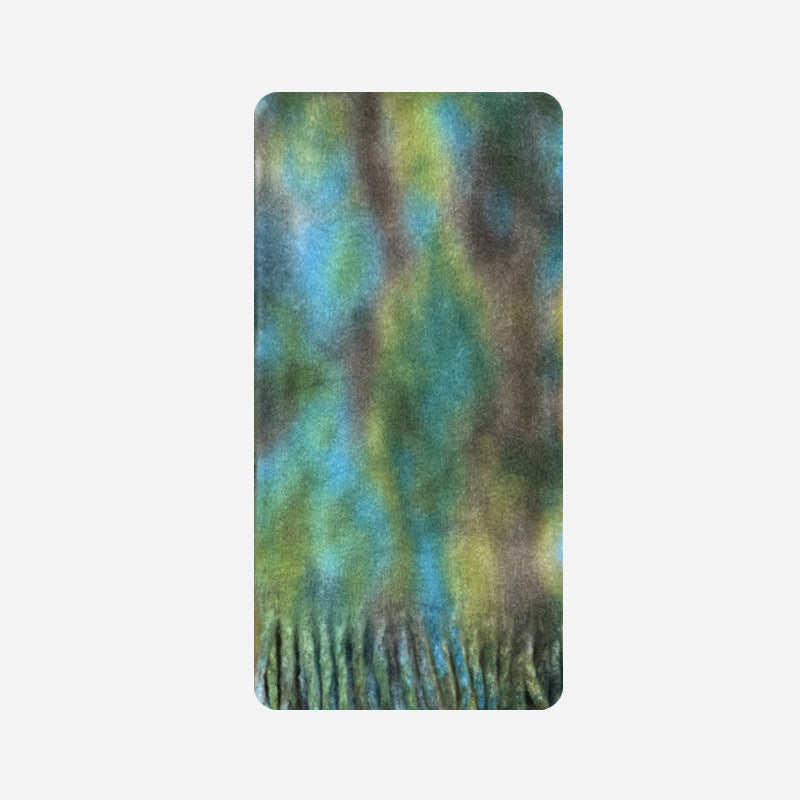 Artistic Flow: The Oversized Tie-Dye Winter Scarf