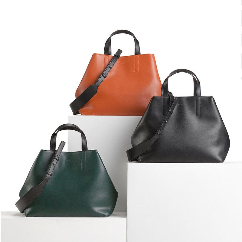 The Prism: Color-Block Leather Bucket Bag