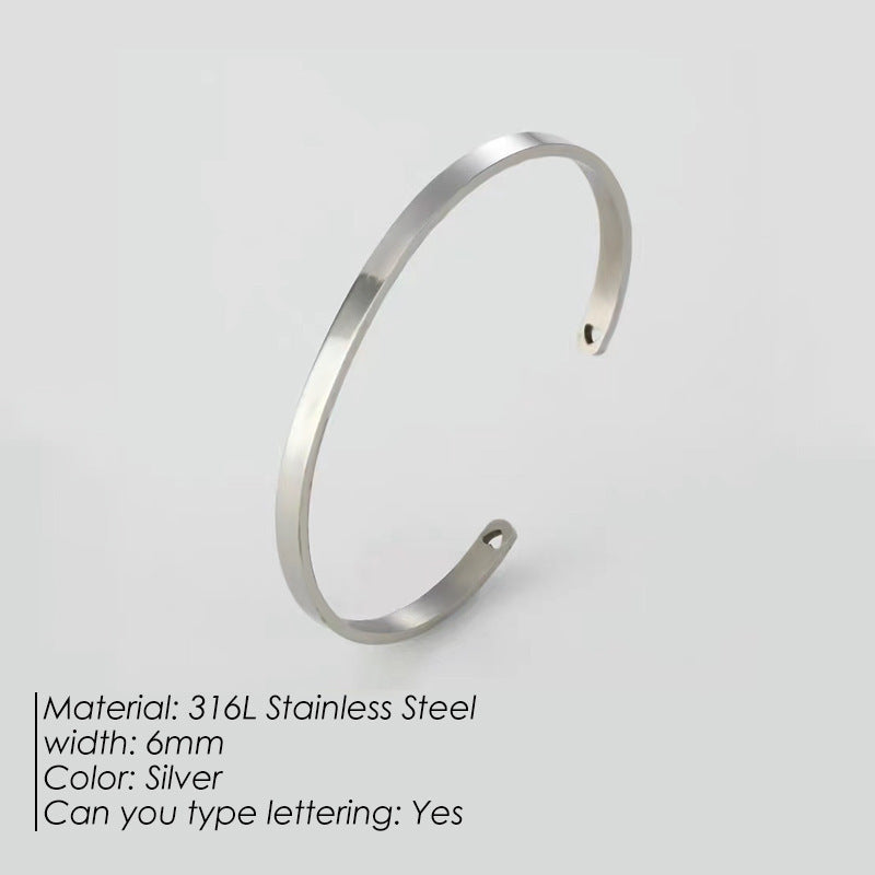 Pure Harmony: Smooth Titanium Couple’s Bangle